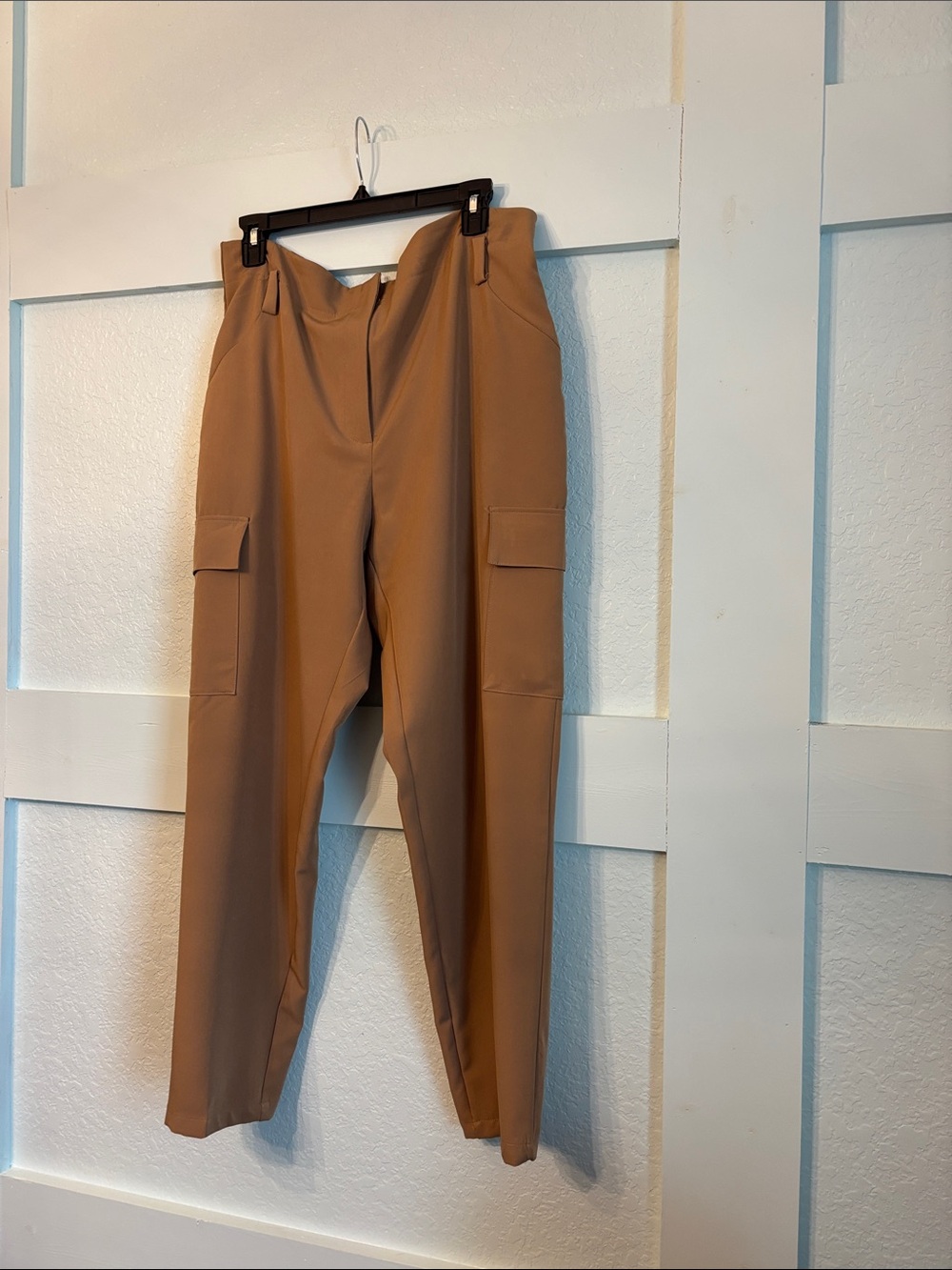 cooper & ella Camel Straight Leg Cargo Pants